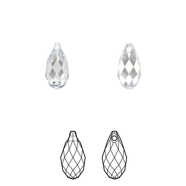 Briolette 24pk crystal blue shade, Crystal Passions® 11x5.5mm pendant drop 6010 image number 0