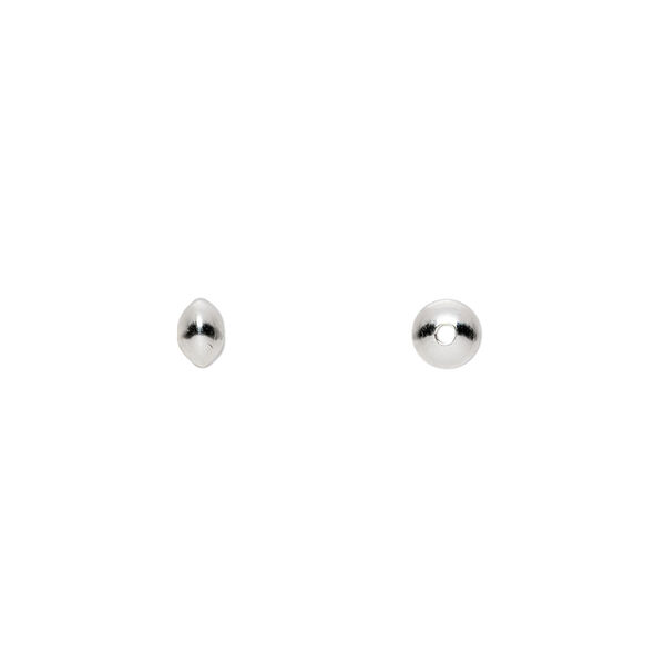 Bead, sterling silver, 5x3mm smooth saucer. Sold per pkg of 50. image number 0