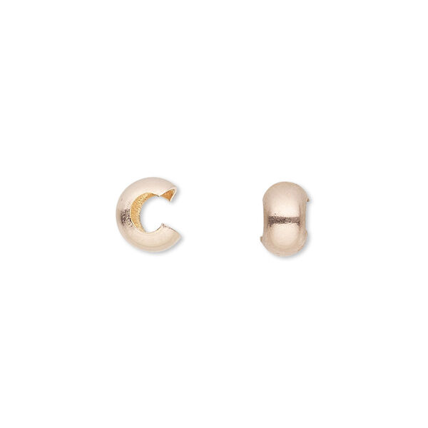 Crimp cover, 14Kt rose gold-filled, 3mm round. Sold per pkg of 10. image number 0