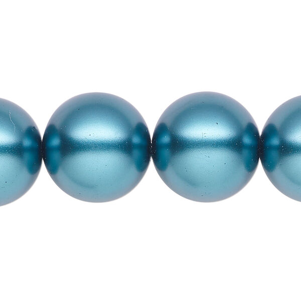 Pearl 1pk teal, Celestial Crystal® 16mm round 15.5-16 inch image number 0