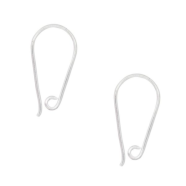 Ear wire fishhook 1pkg4 Hill Tribes silver-plated, 22mm / open loop, 20 gauge brass 2 pair image number 0