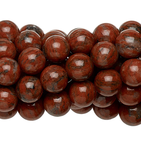 Red sesame jasper 1pkg10, round bead natural 15.5-16 inch 8mm image number 0