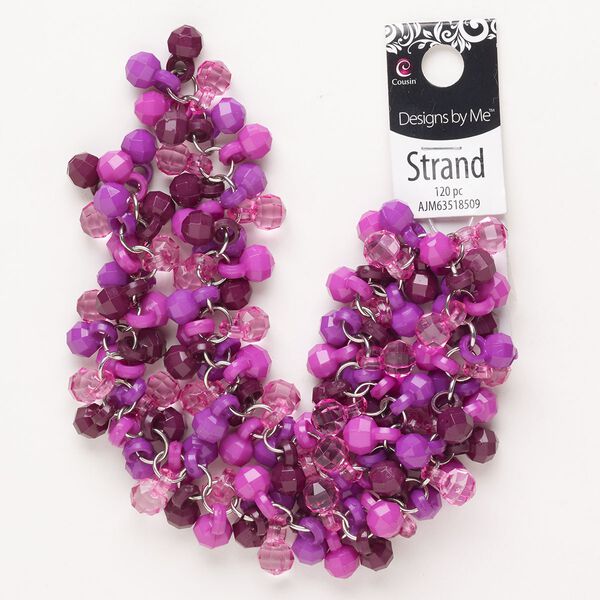 Drop, acrylic, pkg/120, plum / purple / light purple, 18x13mm faceted round. image number 0