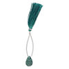 Malachite 1pkg1, hand-cut top-drilled carved leaf bead natural 18x12mm image number 1