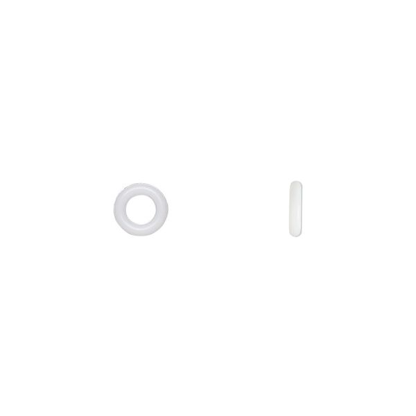 Component, Oh! Ring™, silicone, white, 5mm round with 2.5mm hole. Sold per pkg of 500. image number 0