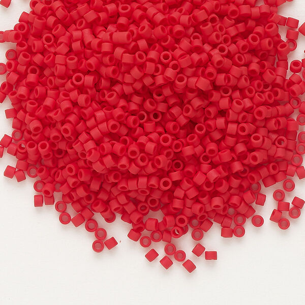 Seed bead, Delica®, glass, pkg/50g, #11 round, opaque matte red (DB-0753). image number 0