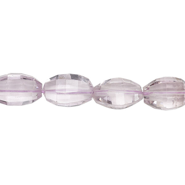 Lavender amethyst 1pkg1, hand-cut faceted oval / faceted puffed oval bead natural 8 inch 12x8mm-15x10mm image number 0