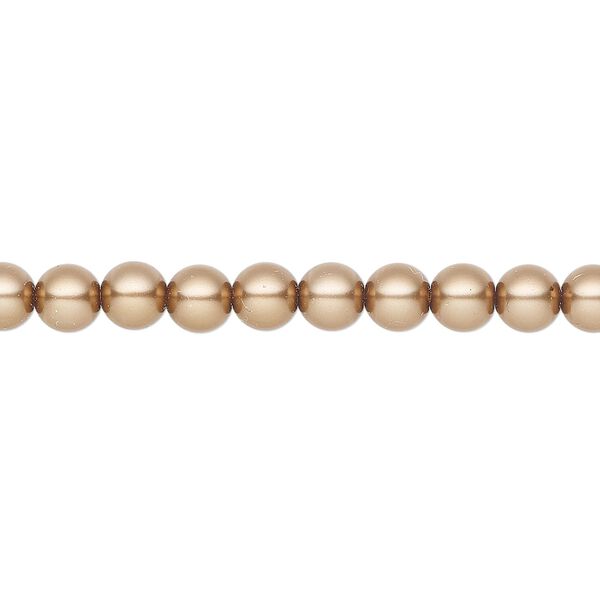 Pearl 500pk bronze, Preciosa Czech crystal 5mm round image number 0