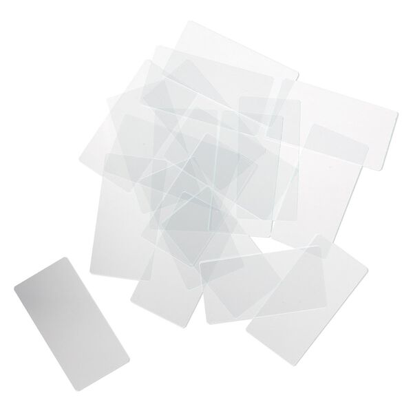 Design element, glass, clear, 2x1-inch flat rectangle with grounded edges. Sold per pkg of 20. image number 0