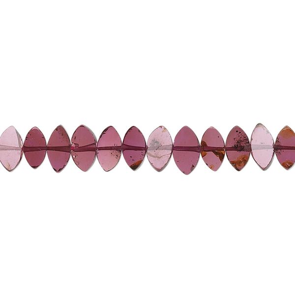 Garnet 1pkg1, hand-cut side-drilled flat marquise bead 15.5-16 inch 7x4mm-8x5mm image number 0