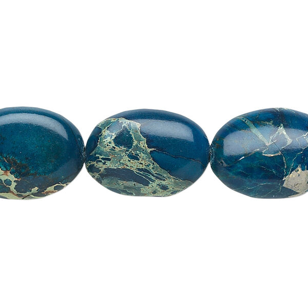 Magnesite 1pkg1, flat oval bead B grade, 15.5-16 inch 18x13mm image number 0