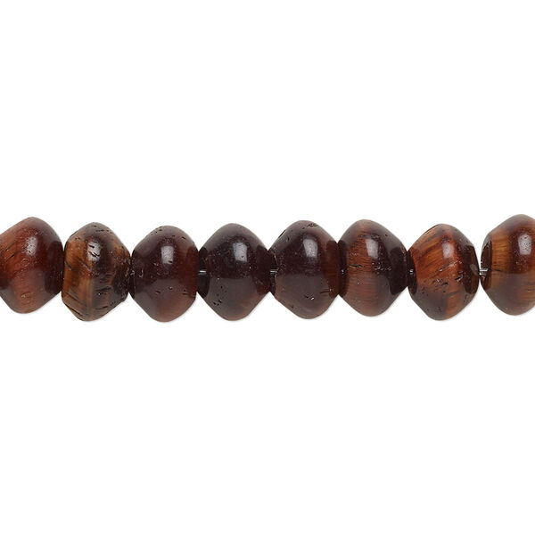 Red tigereye 1pkg10, saucer bead 8x5mm image number 0