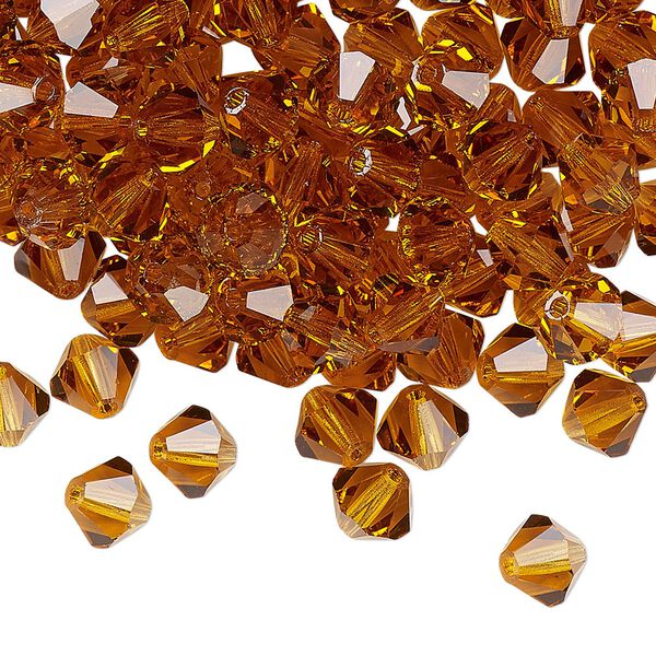 Bead 24pk topaz, Preciosa Czech crystal 6mm bicone image number 0