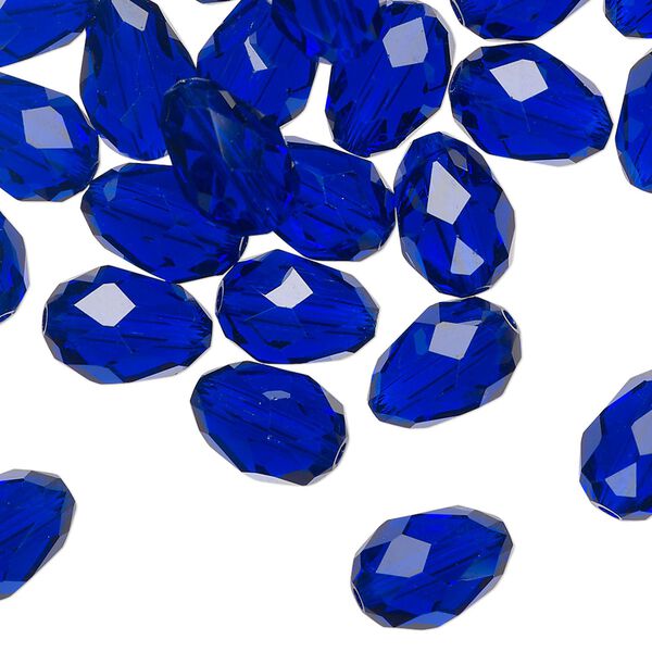 Bead Celestial Crystal® 1pkg40, 11X7.5mm-12X8mm teardrop / 66 facets, transparent cobalt blue image number 0