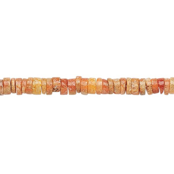 Sponge coral 1pkg1, hand-cut rondelle bead 8 inch 4x1mm-5x2mm image number 0