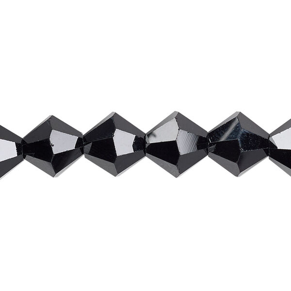 Bead 1pk opaque black, Celestial Crystal® 10mm bicone 8 inch image number 0