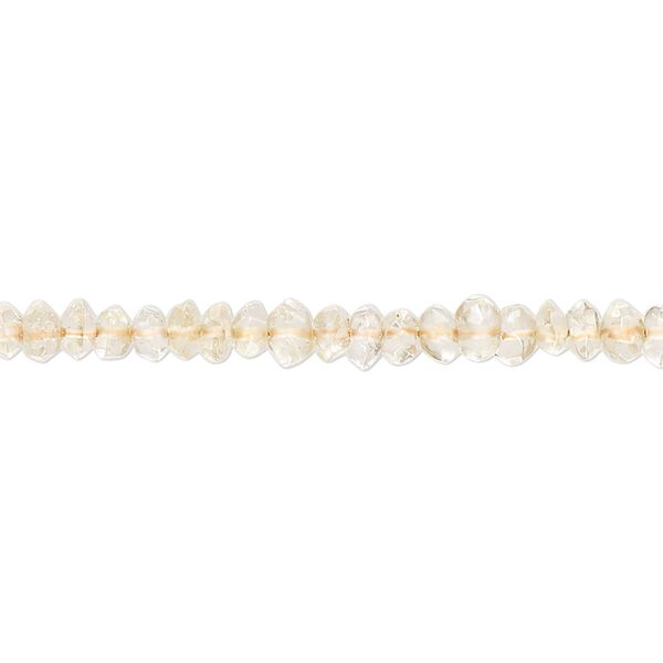 Citrine 1pkg1, hand-cut faceted rondelle saucer bead 14 inch 3x1mm-5x3mm image number 0