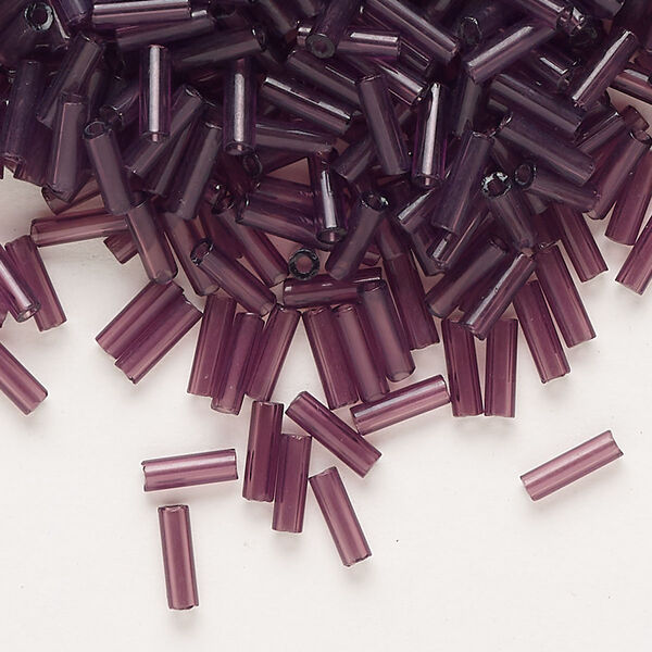 Bead, Preciosa Ornela Czech glass, bugle bead, pkg/50g, 1/4 inch, transparent amethyst, (20060). image number 0