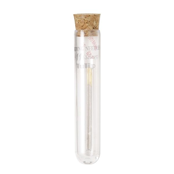 Needle, Tulip, nickel- and gold-plated steel, #11 short with 0.52mm eye width. Sold per pkg of 4. image number 0
