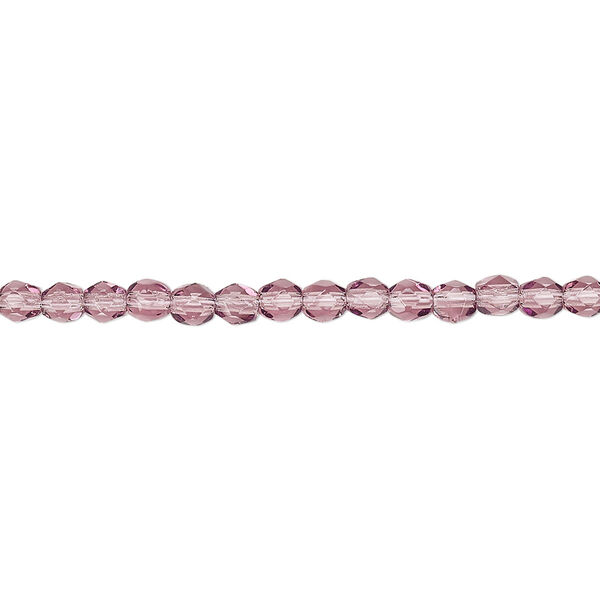 Bead, Czech fire-polished glass, amethyst purple, 3mm faceted round. Sold per pkg of 1,200 (1 mass). image number 0