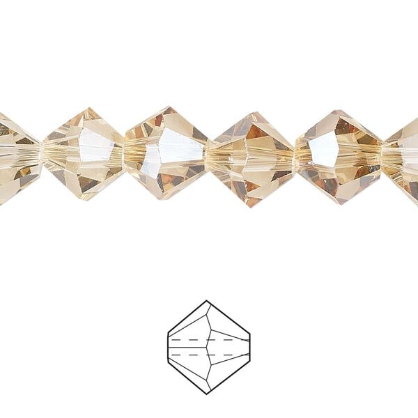 Bead 48pk translucent crystal golden shadow, Celestial Crystal® 10mm bicone image number 0