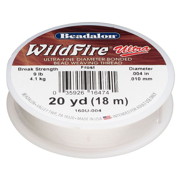 Thread, WildFire™ Ultra, polyester, frost, size 0.1 weaving thickness. Sold per 20-yard spool. image number 0