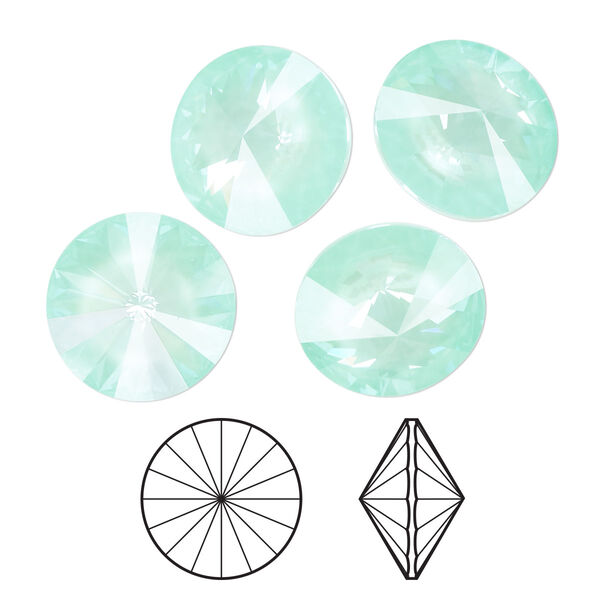 Chaton 144pk crystal soft mint ignite, Swarovski® 14mm rivoli 1122 image number 0