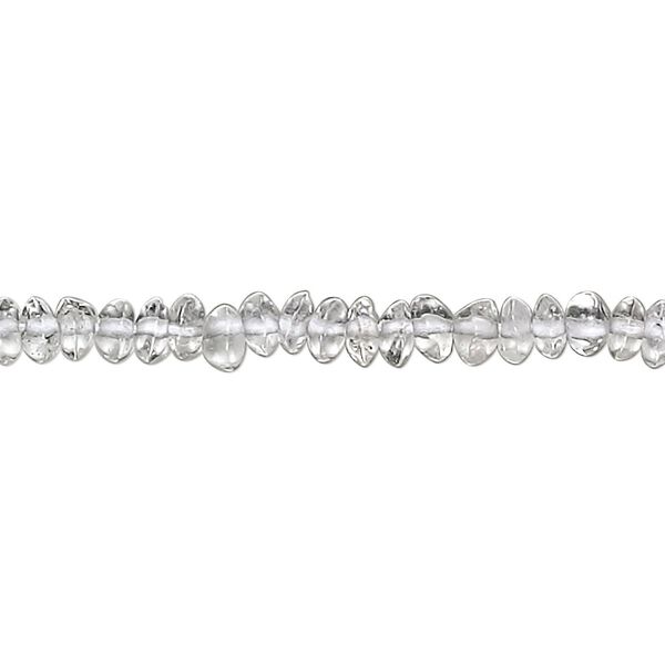 Quartz crystal 1pkg1, hand-cut rondelle bead natural 15.5-16 inch 5x2mm image number 0