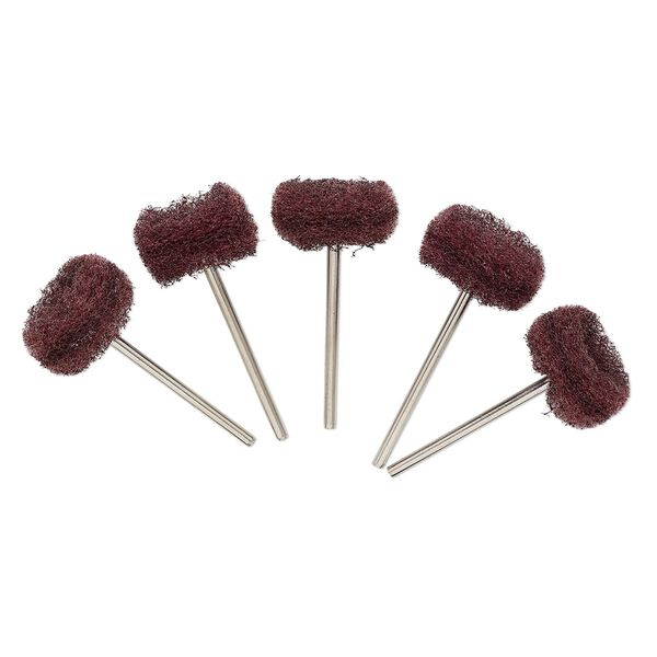 Fiber wheel, steel and nylon, dark brown, medium, 1-3/4 inch with 3/32 inch mandrel diameter and 7/8 inch head. Sold per pkg of 5. image number 0
