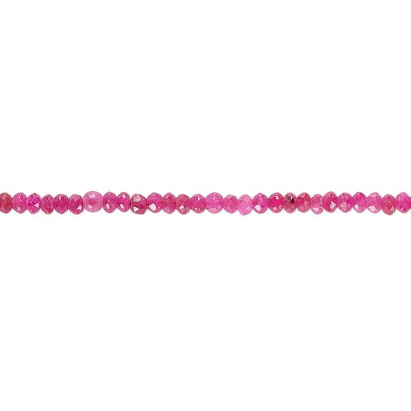 Ruby 1pkg1, hand-cut faceted rondelle bead 7 inch 2x1mm-2x2mm image number 0