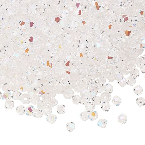 Bead 48pk crystal glitter, Preciosa Czech crystal 3mm bicone image number 0
