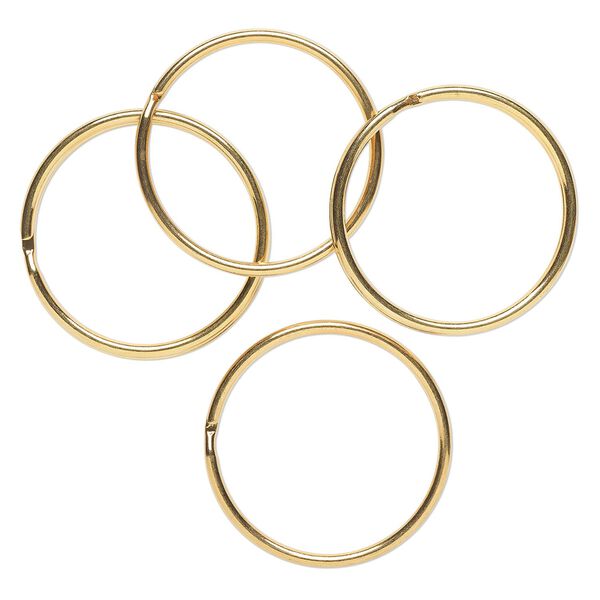 Split ring, gold-finished steel, 58mm round with 51mm inside diameter. Sold per pkg of 4. image number 0