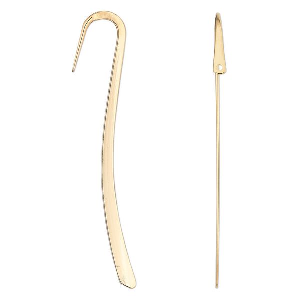 Bookmark, gold-plated steel, 3-3/8 inches long. Sold per pkg of 2. image number 0