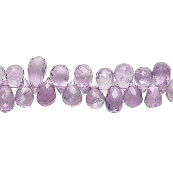 Amethyst 1pkg1, hand-cut top-drilled micro-faceted teardrop bead natural 8 inch 7x4mm-8x5mm image number 0