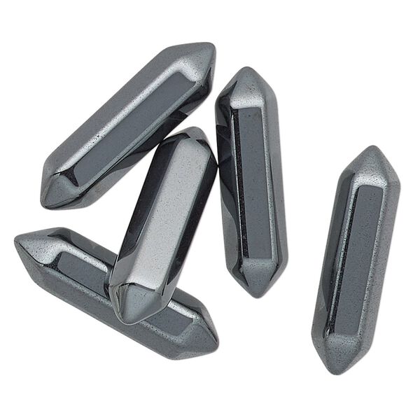 Hemalyke™ 1pkg5, undrilled double-terminated point drop 23x6mm-25x6mm image number 0