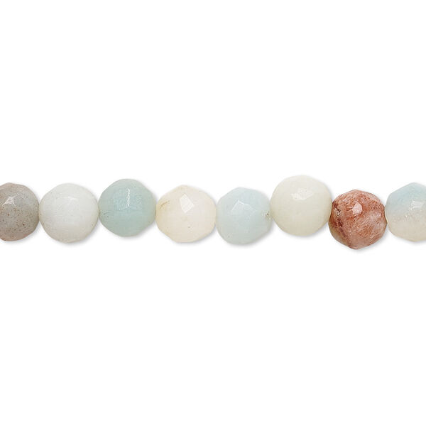 Amazonite 1pkg1, faceted round bead natural 15 inch 6-7mm image number 0