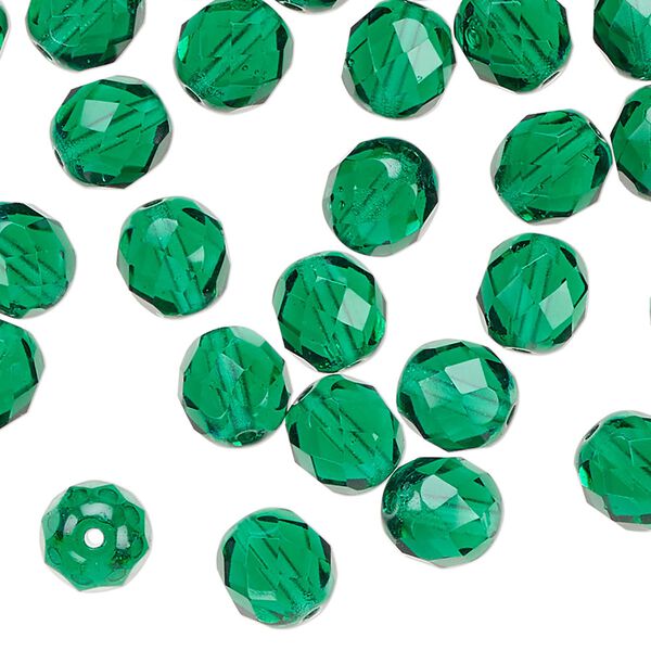 Czech fire-polished glass 1pkg1, faceted round bead transparent teal 1/2 mass 8mm image number 0