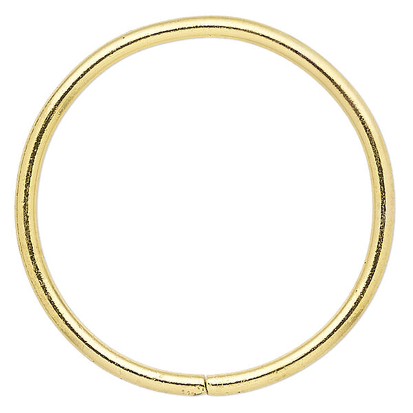 Beading hoop, gold-finished steel, 2-inch closed round. Sold per pkg of 4. image number 0