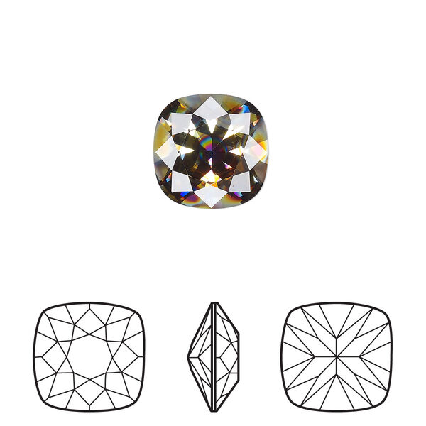 Fancy stone 1pk crystal peacock eye, Crystal Passions® 12mm cushion 4470 image number 0