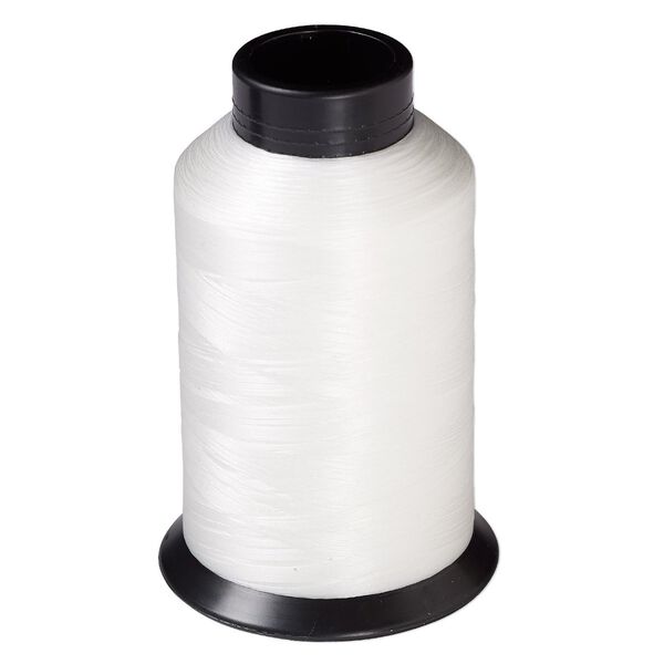 Thread, Nymo®, nylon, white, size B. Sold per 3-ounce spool. image number 0