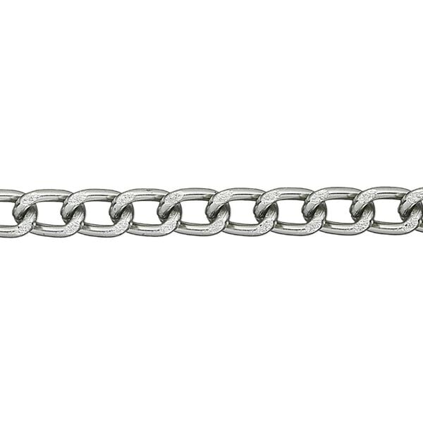 Chain, anodized aluminum, metallic grey, 4mm curb. Sold per pkg of 25 feet. image number 0