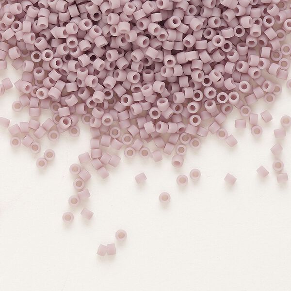 Seed bead, Delica®, glass, pkg/7.5g, #11 round, opaque matte mauve (DB-0758). image number 0