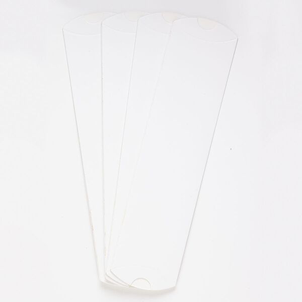 Gift box necklace pillow, paper, white, 8-3/4 x 2 x 1 inches. Sold per pkg of 8. image number 0