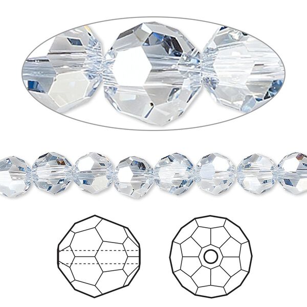 Bead 12pk crystal blue shade, Crystal Passions® 6mm round 5000 image number 0