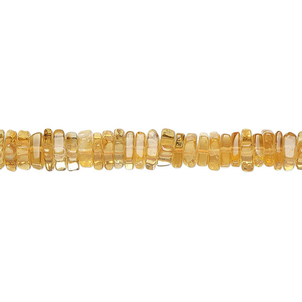 Citrine 1pkg1, hand-cut square rondelle bead 8 inch 4x1mm-6x2mm image number 0
