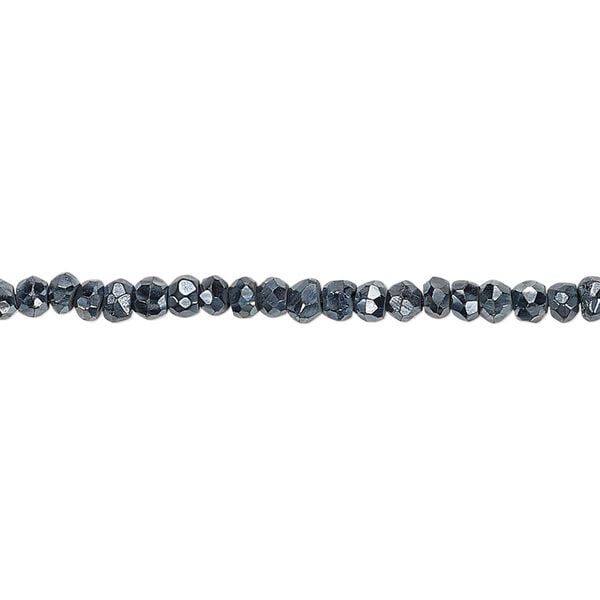 Black spinel 1pkg1, luster hand-cut faceted rondelle bead 13 inch 3x2mm-3x3mm image number 0