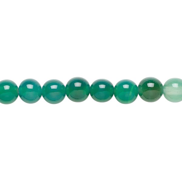 Green agate 1pkg1, round bead 15.5-16 inch 6mm image number 0