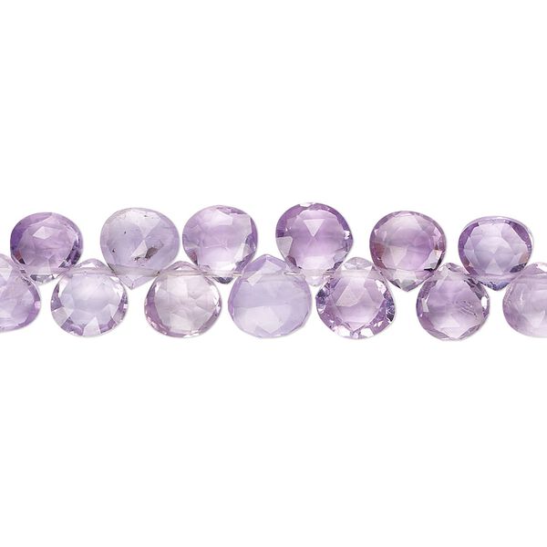 Amethyst 1pkg1, hand-cut top-drilled faceted puffed teardrop bead natural 8 inch 8x7mm-10x10mm image number 0