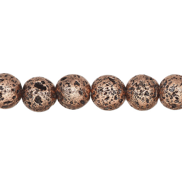 Lava rock 1pkg1, electrocoated round bead 15.5-16 inch 7-8mm image number 0