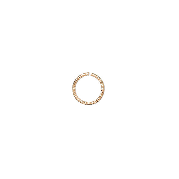 Jump ring, gold-plated brass, 8mm twisted round, 6.7mm inside diameter, 20 gauge. Sold per pkg of 100. image number 0